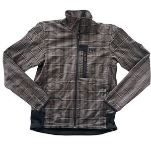Helly Hansen Plaid Women’s Crew Mid layer Jacket Sz Medium Performance Full Zip